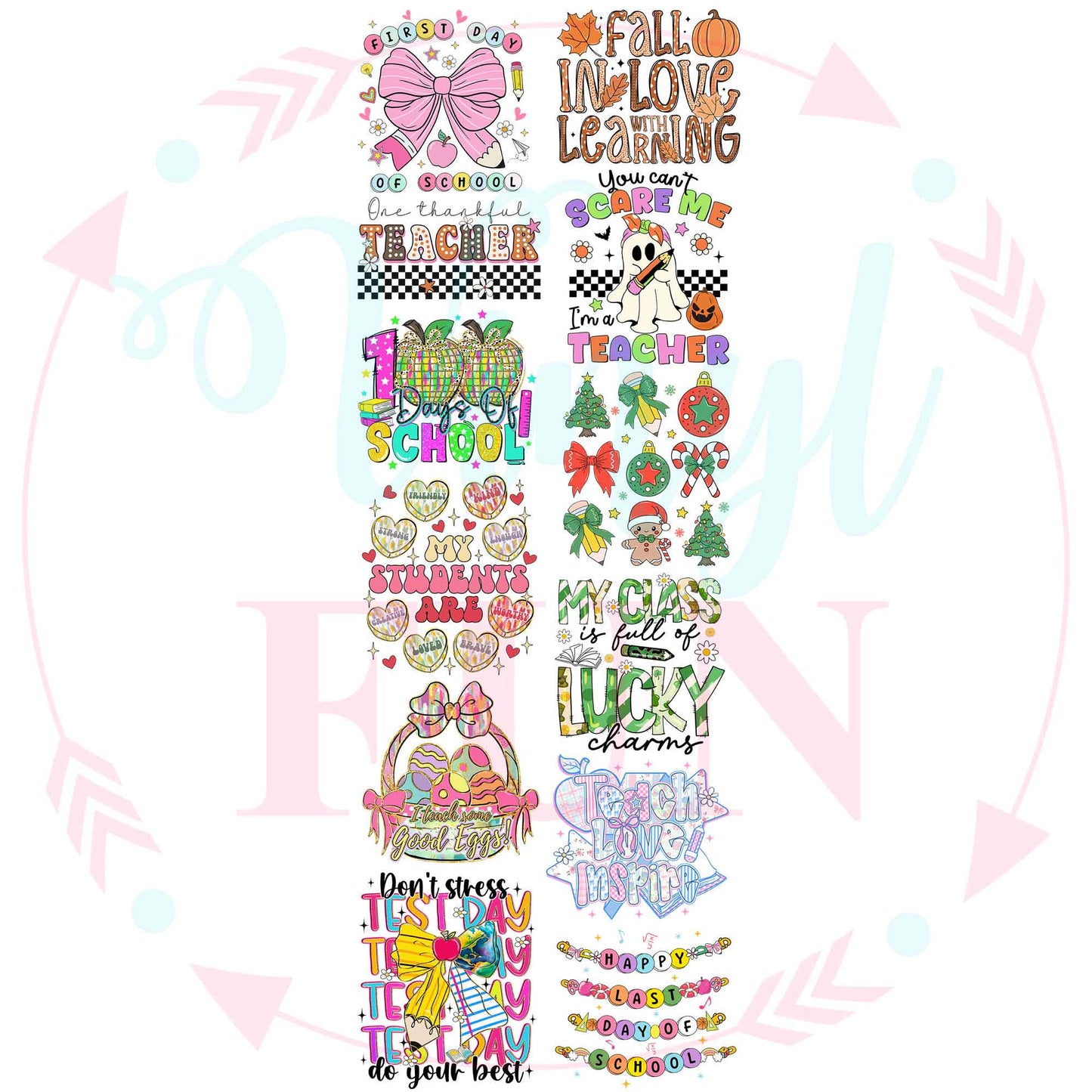 Year of Teacher Gang Sheet 22"x60"