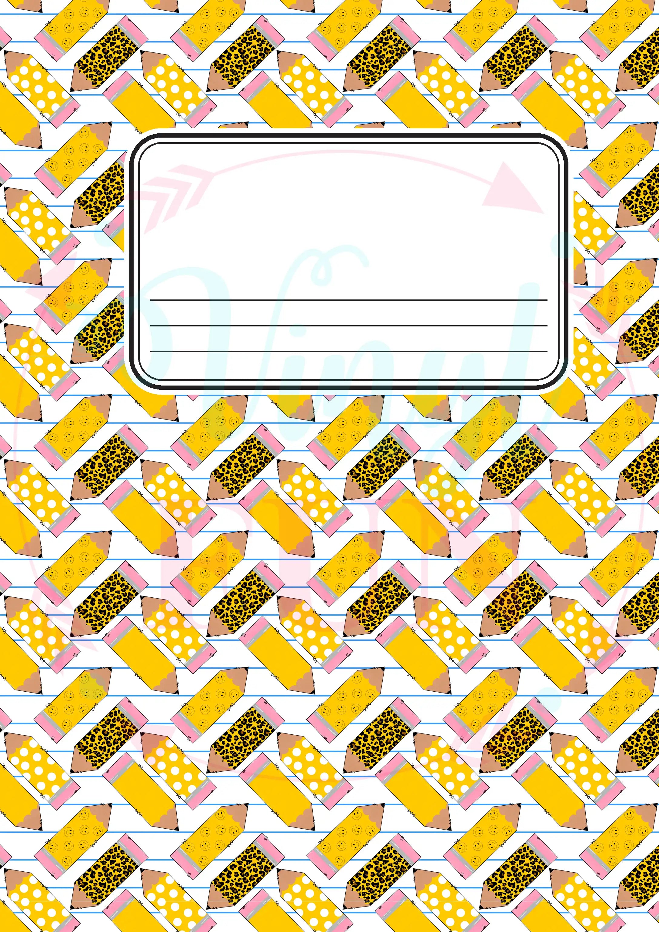 Composition Notebook Cover Transfer Sheets- Yellow Pencils – Vinyl Fun