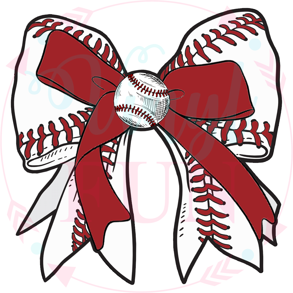 UVDTF Baseball Bow Decal-D11