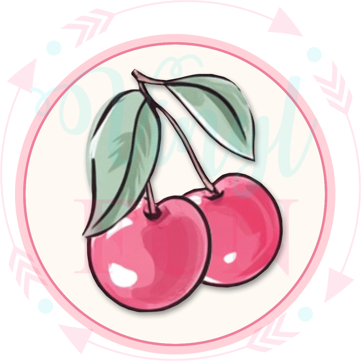 UVDTF Pink Cherries Decal-D10