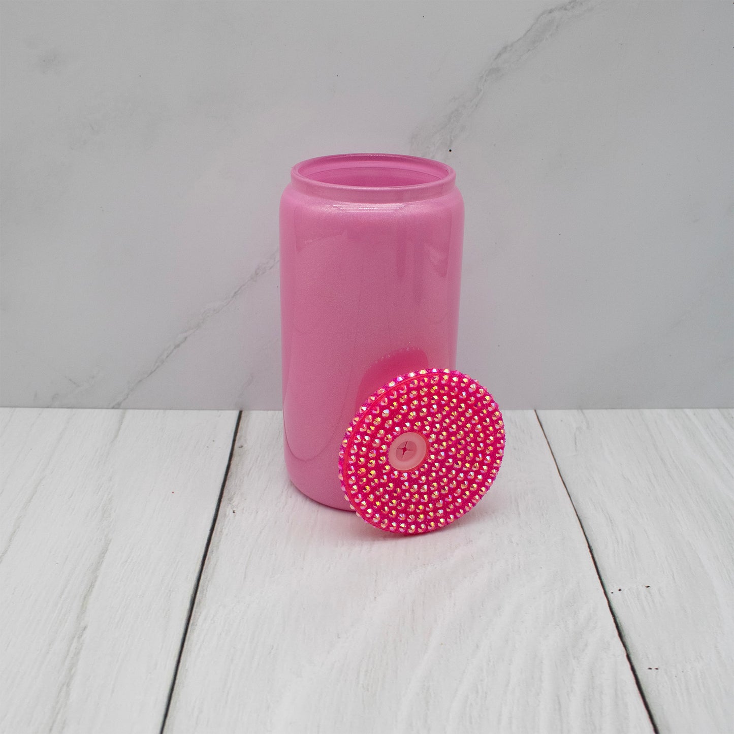 Rhinestone Lid Glass Shimmer Libbey