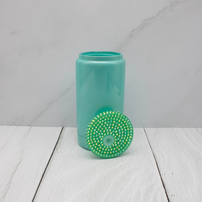 Rhinestone Lid Glass Shimmer Libbey