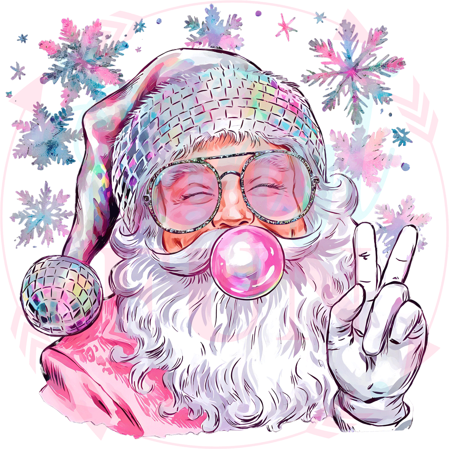 UVDTF Bubblegum Santa Decal-XM12