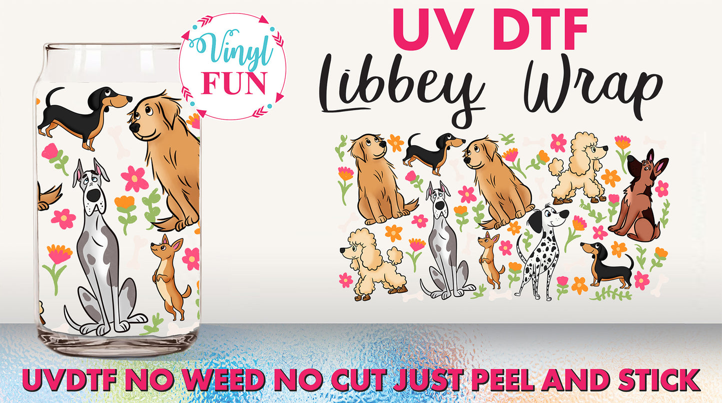 Doggies Libbey Glass Wrap - UV149