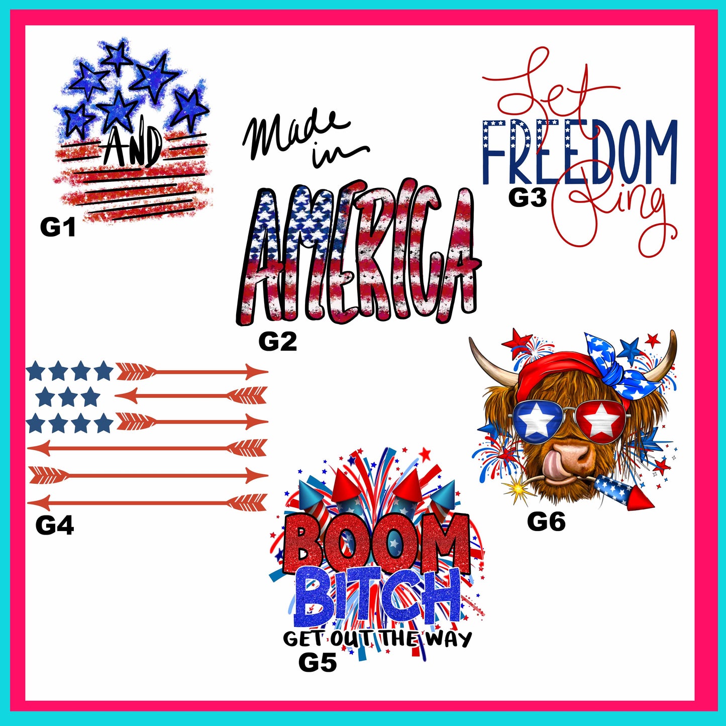 Patriotic Transfers-For Fabrics