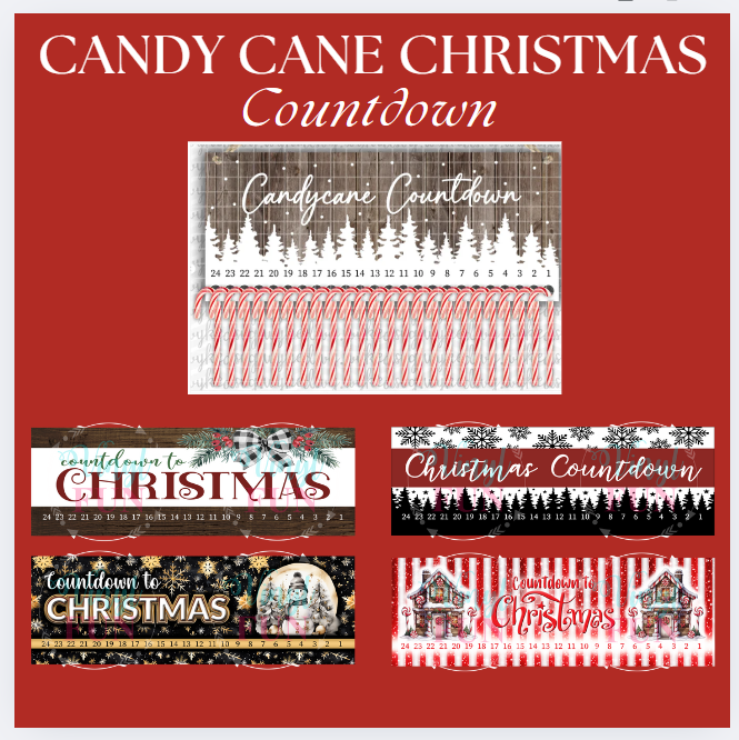 Candy Cane Countdown Transfer-You Choose Design