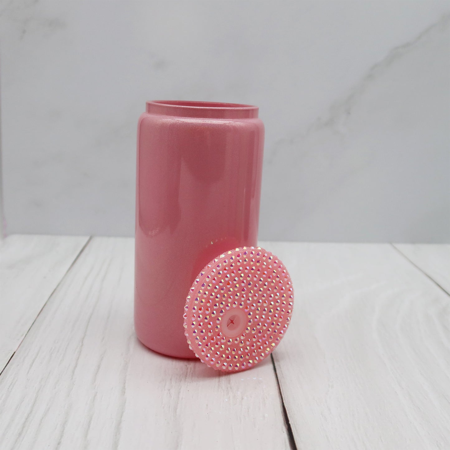 Rhinestone Lid Glass Shimmer Libbey