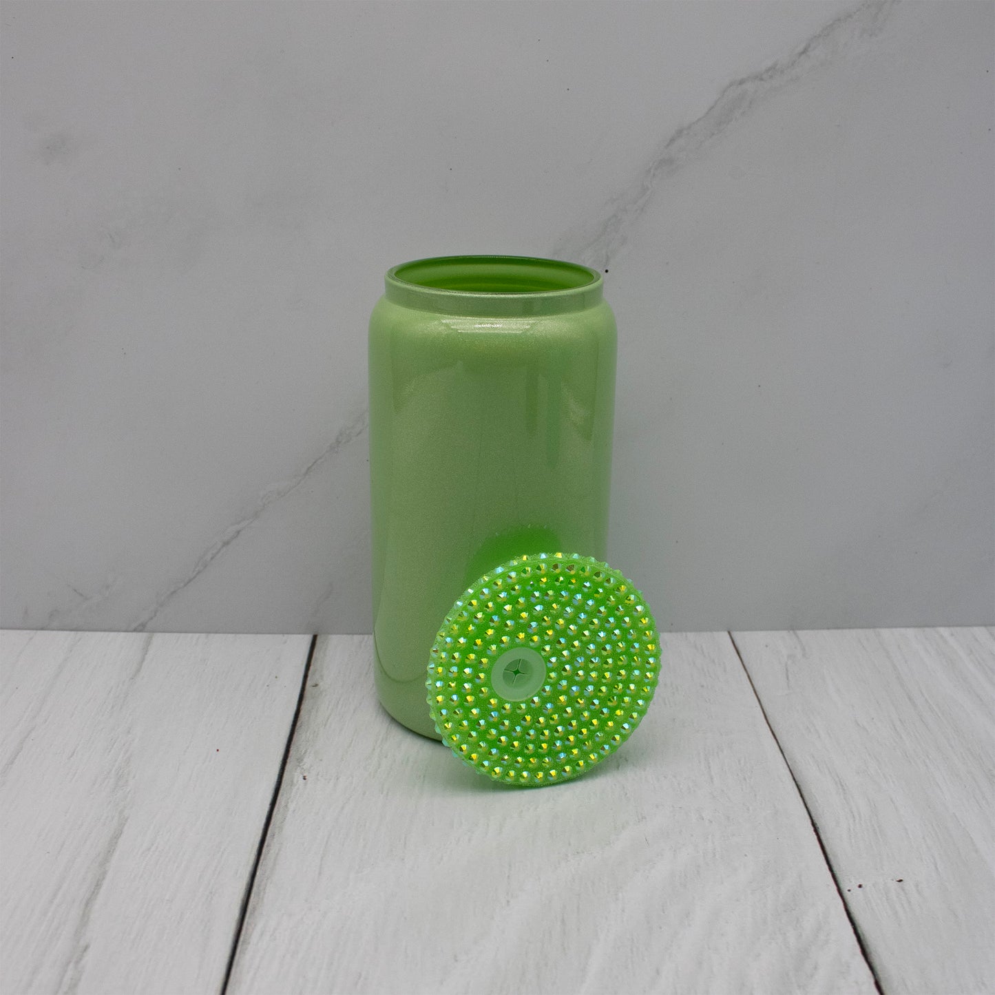 Rhinestone Lid Glass Shimmer Libbey