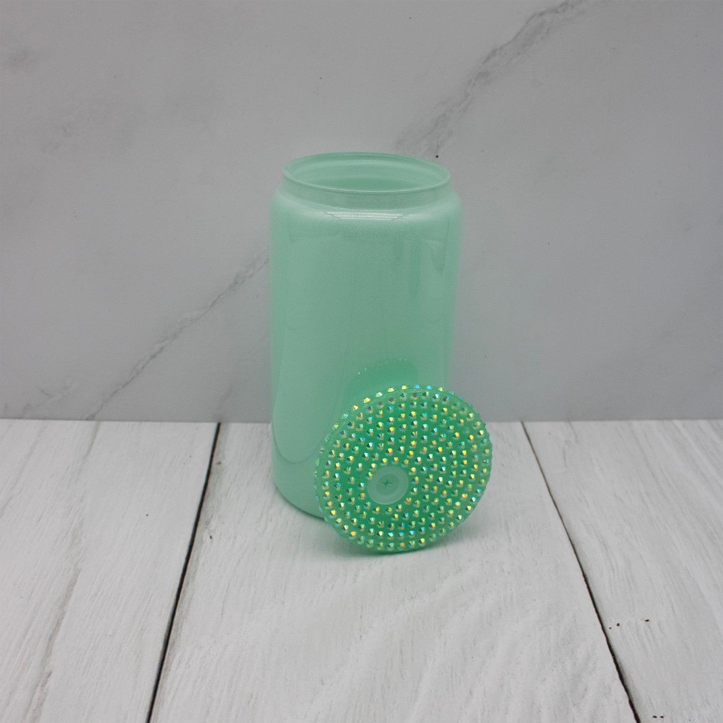 Rhinestone Lid Glass Shimmer Libbey