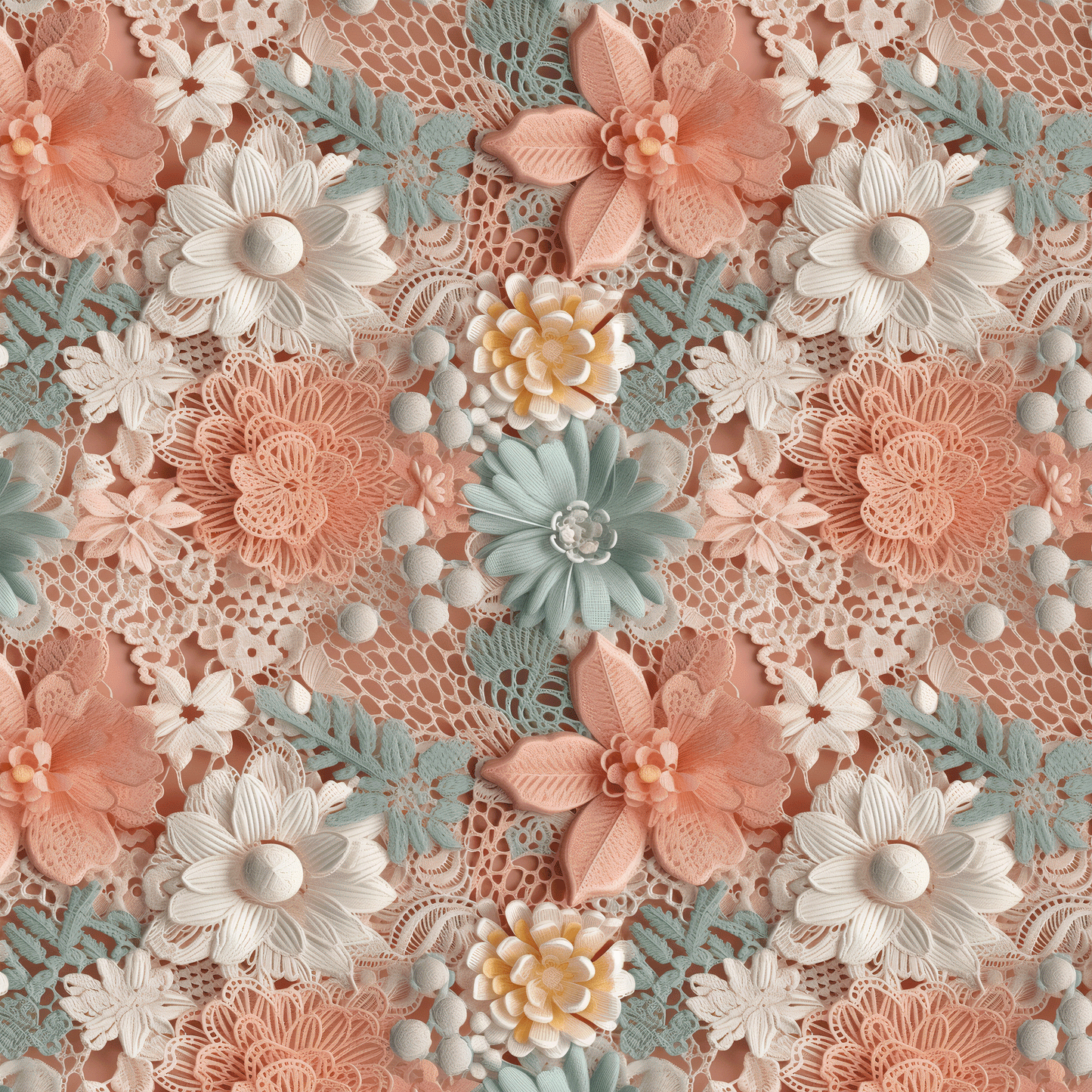 3d Floral Lace Pattern-A6