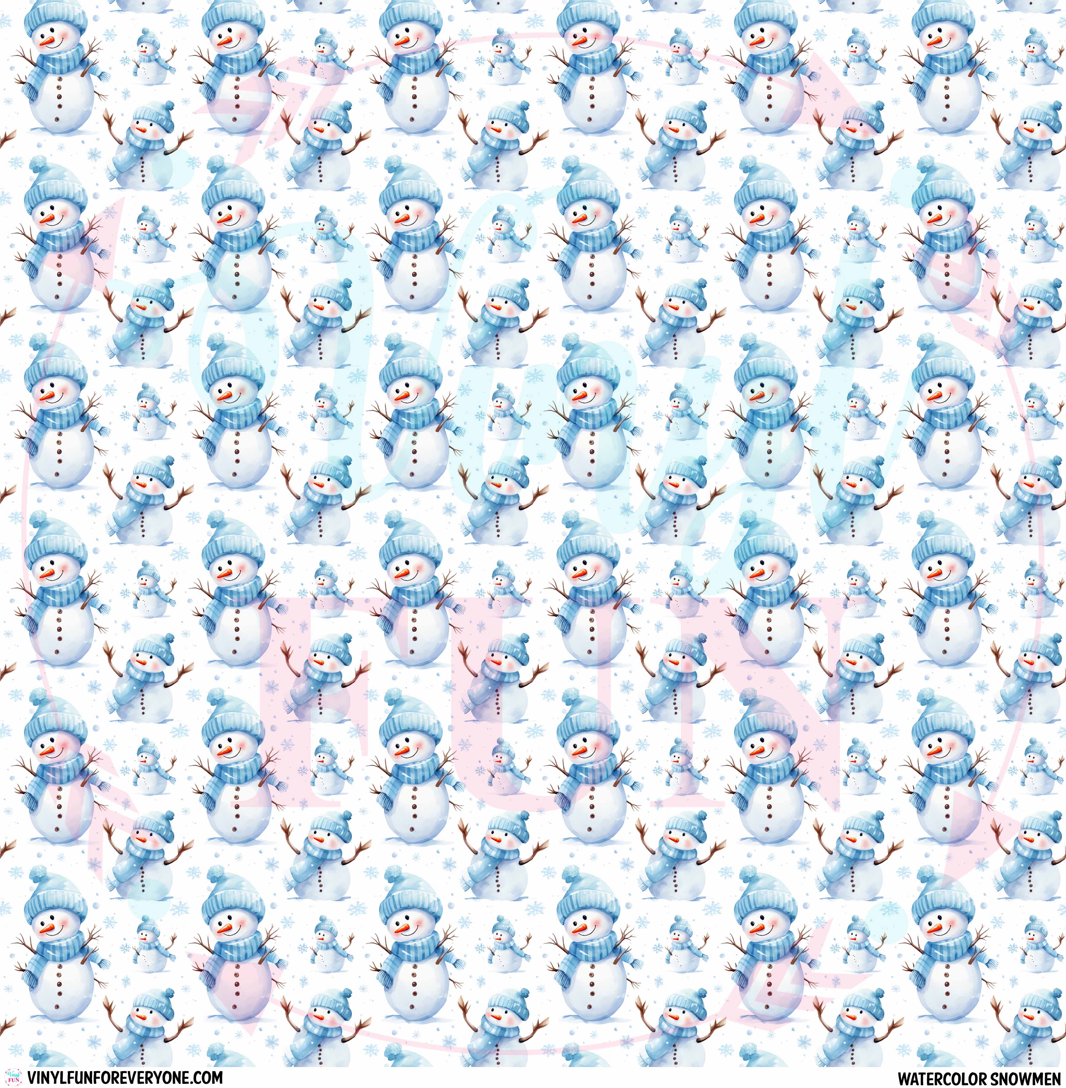 Snowman Ab Pattern Watercolor Snowmen Pattern – Vinyl Fun