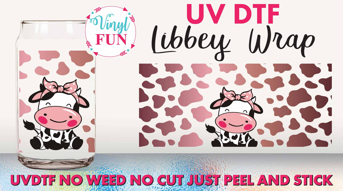 Ombre Cow UVDTF Libbey Glass Wrap - UV17