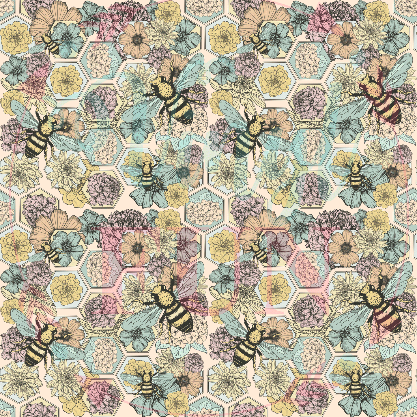 Vintage Bees Pattern-C5