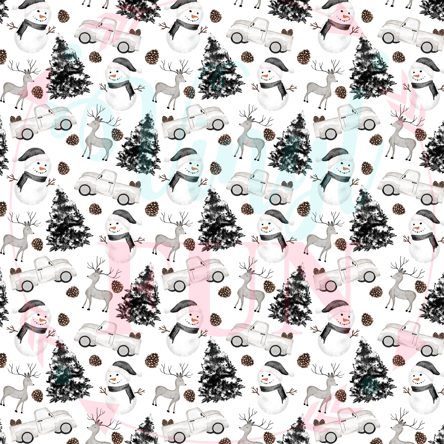 Trees & Snowman Pattern