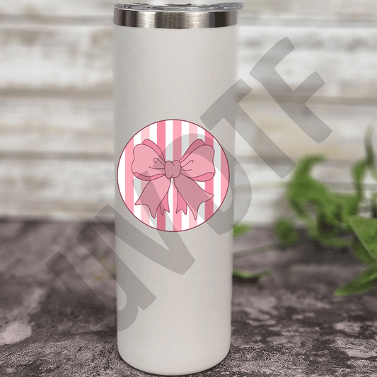 UVDTF Pink Striped Bow Decal-D12