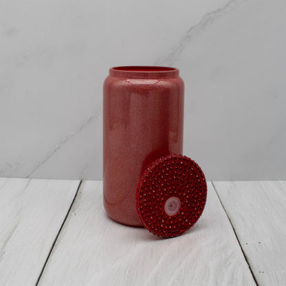 Rhinestone Lid Glass Shimmer Libbey