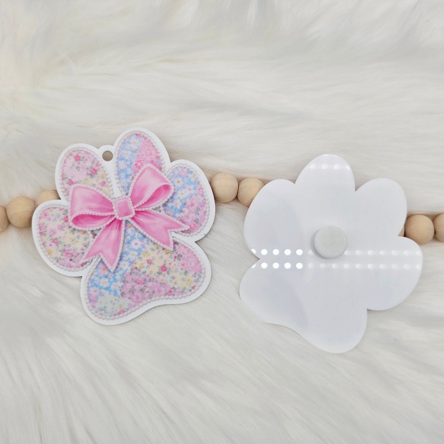 Pastel Paw Print Bag Charm