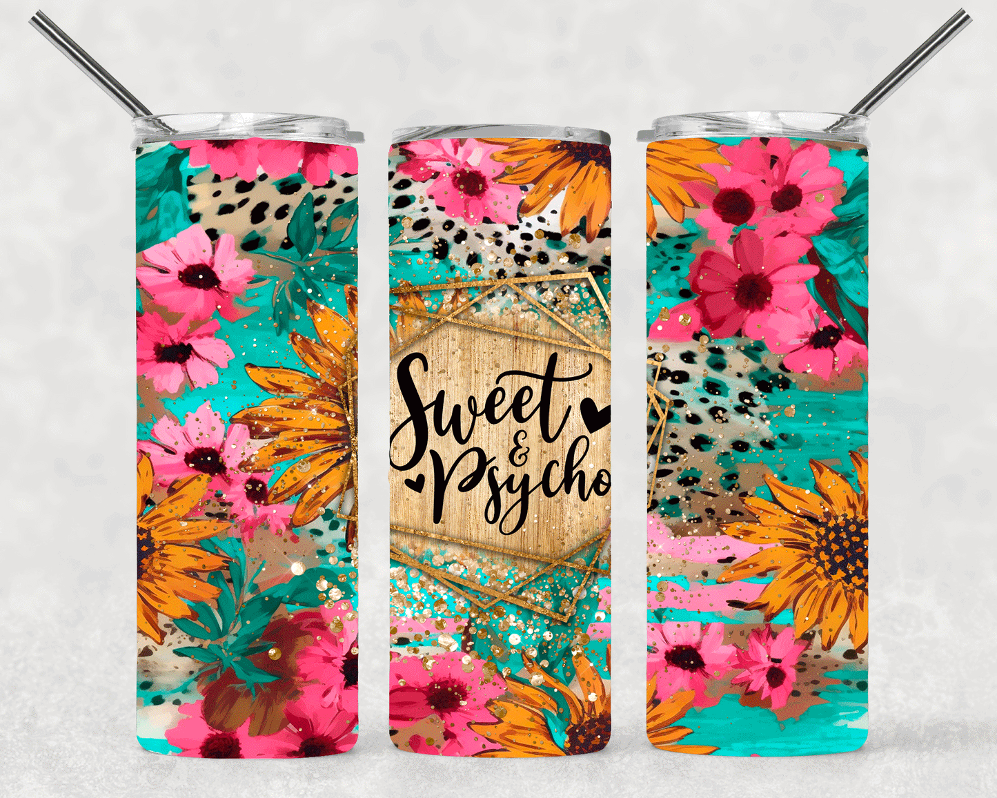 Sweet & Psycho Wrap For Straight Tumbler-S238