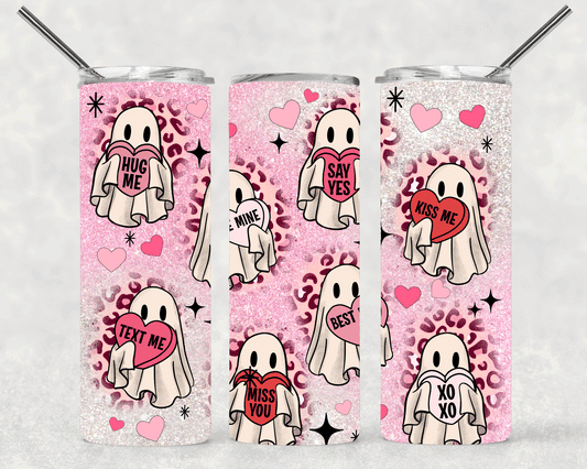 Ghost Heart Wrap For Straight Tumbler-S242