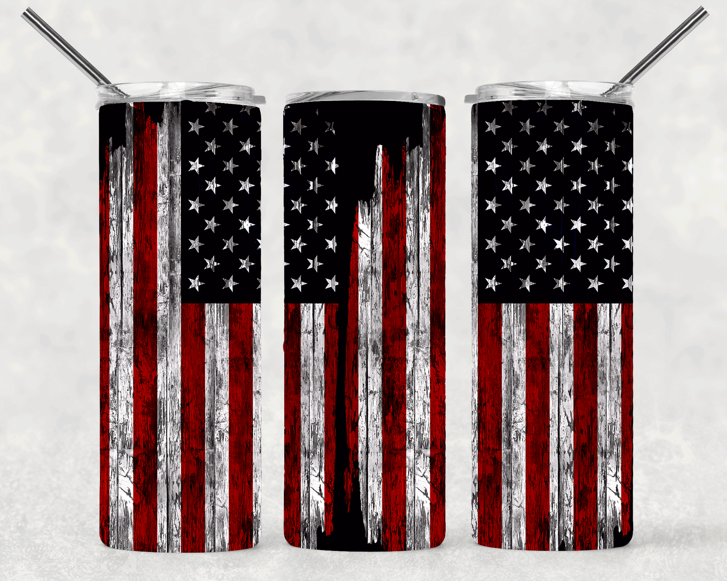 Distressed Flag Wrap For Straight Tumbler-S250
