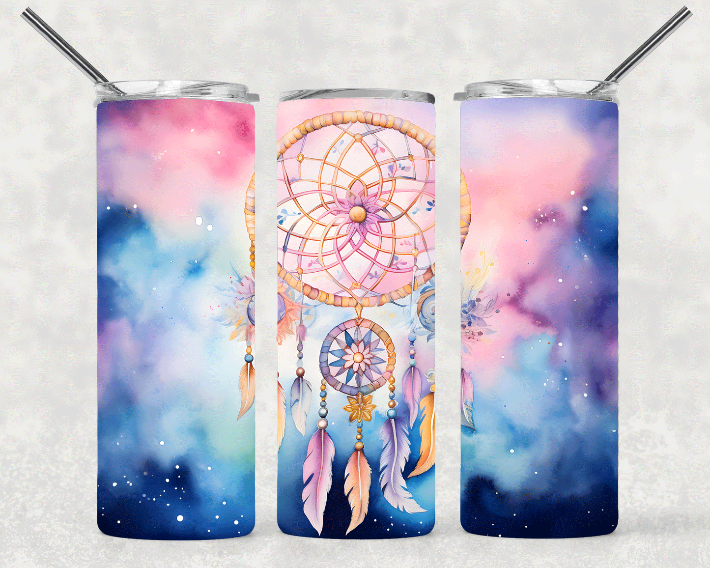 Cloudy Dream Catcher Wrap For Straight Tumbler-S258