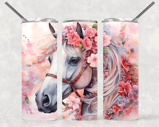 Pink Horse Wrap For Straight Tumbler-S259