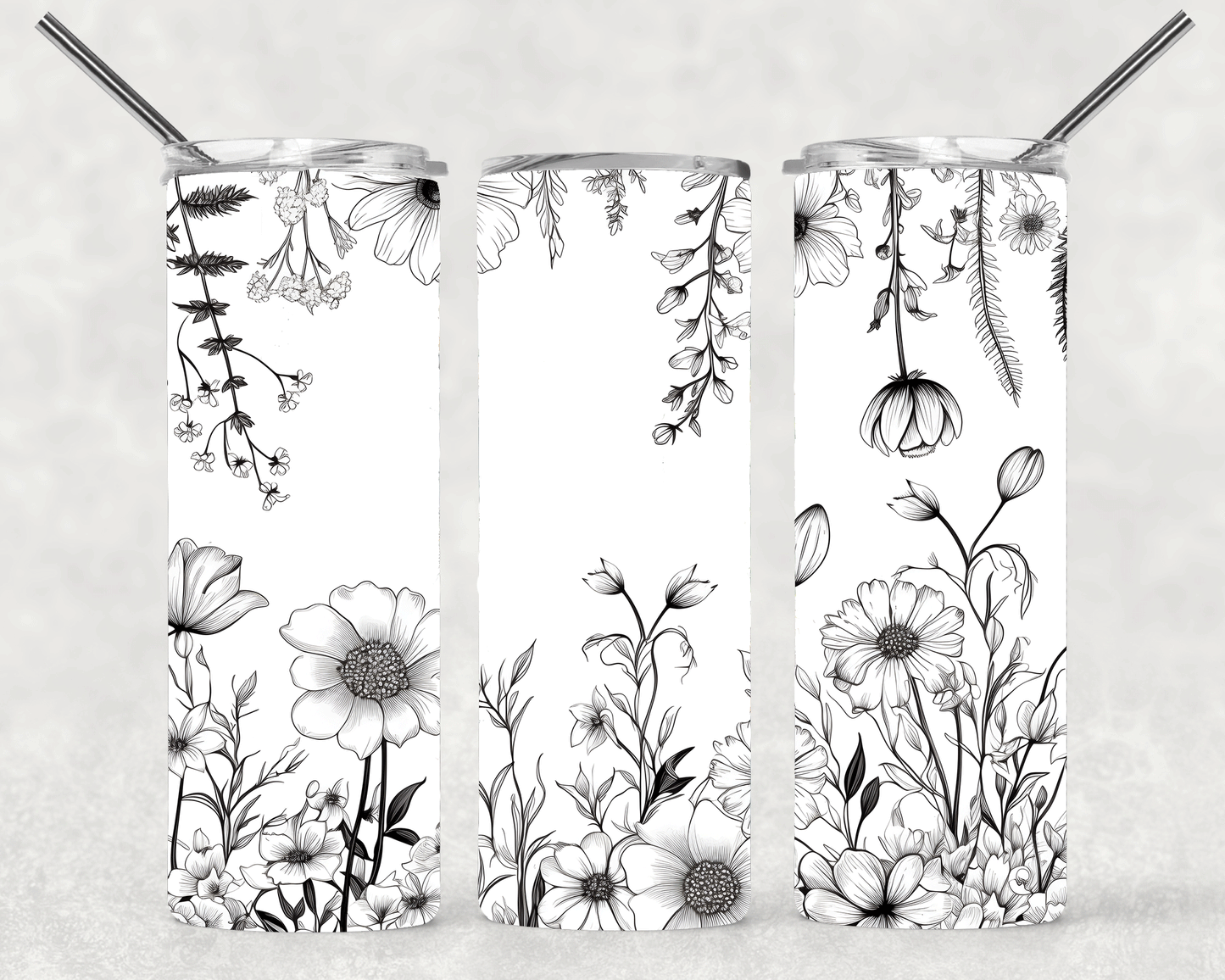 Flowers Wrap For Straight Tumbler-S262