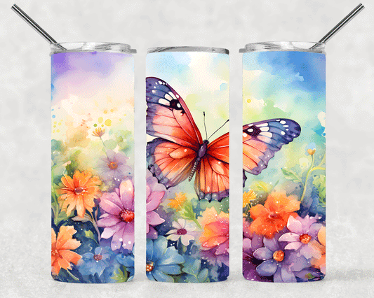 Pretty Butterfly Wrap For Straight Tumbler-S266