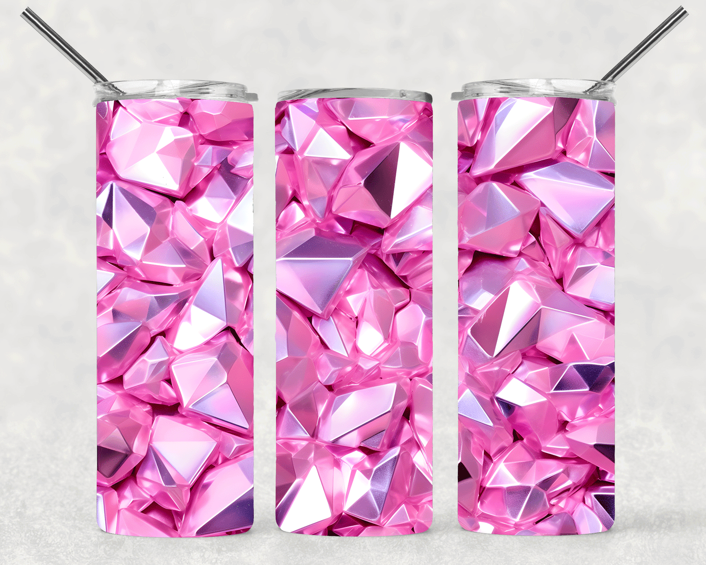 Pink Crystals Wrap For Straight Tumbler-S267