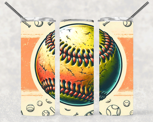 Softball Wrap For Straight Tumbler-S273