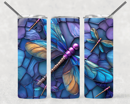 Purple Dragonfly Wrap For Straight Tumbler-S281