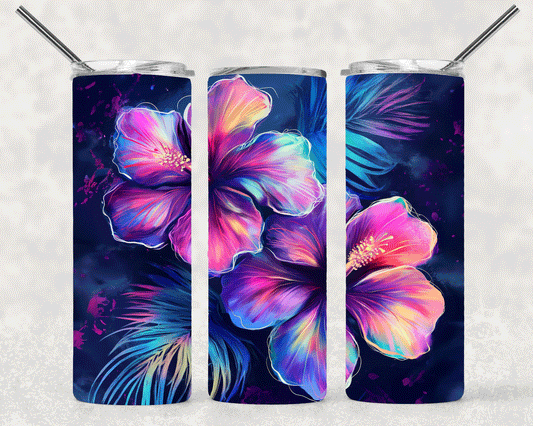 Colorful Floral Wrap For Straight Tumbler-S282