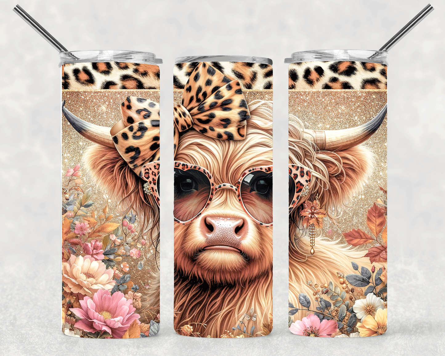 Cow With Glasses Wrap For Straight Tumbler-S285