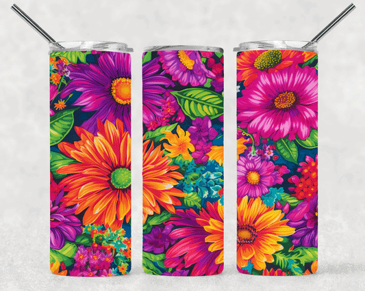 Colorful Floral Wrap For Straight Tumbler-S305