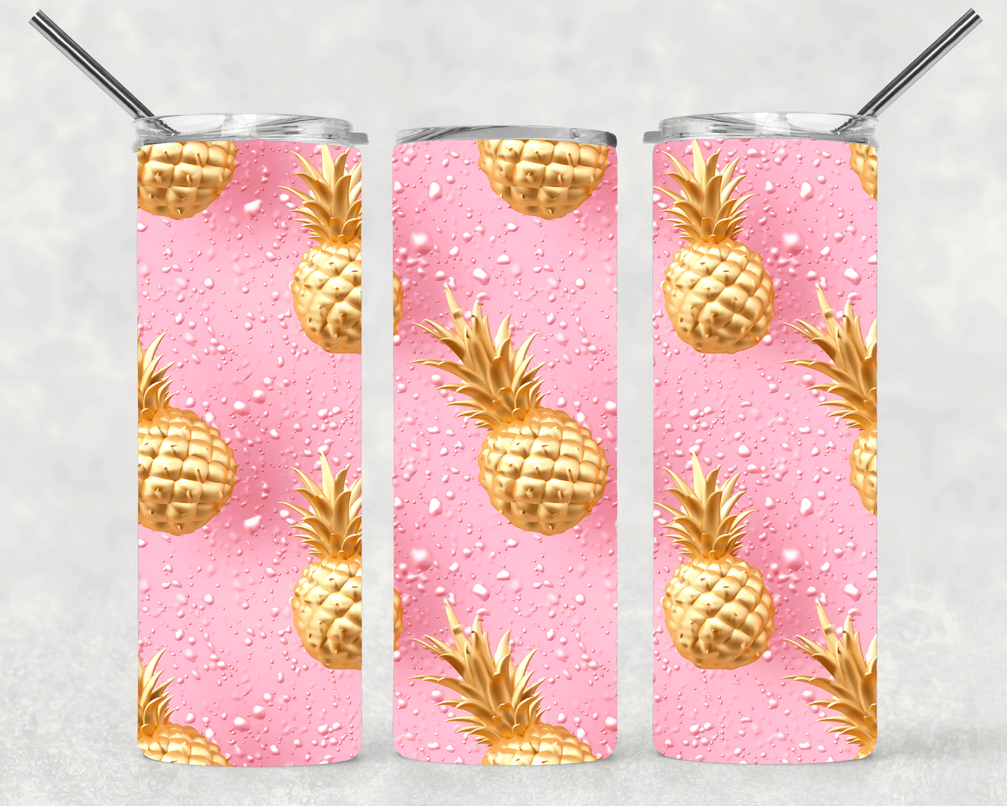 Golden Pineapple Wrap For Straight Tumbler-S312