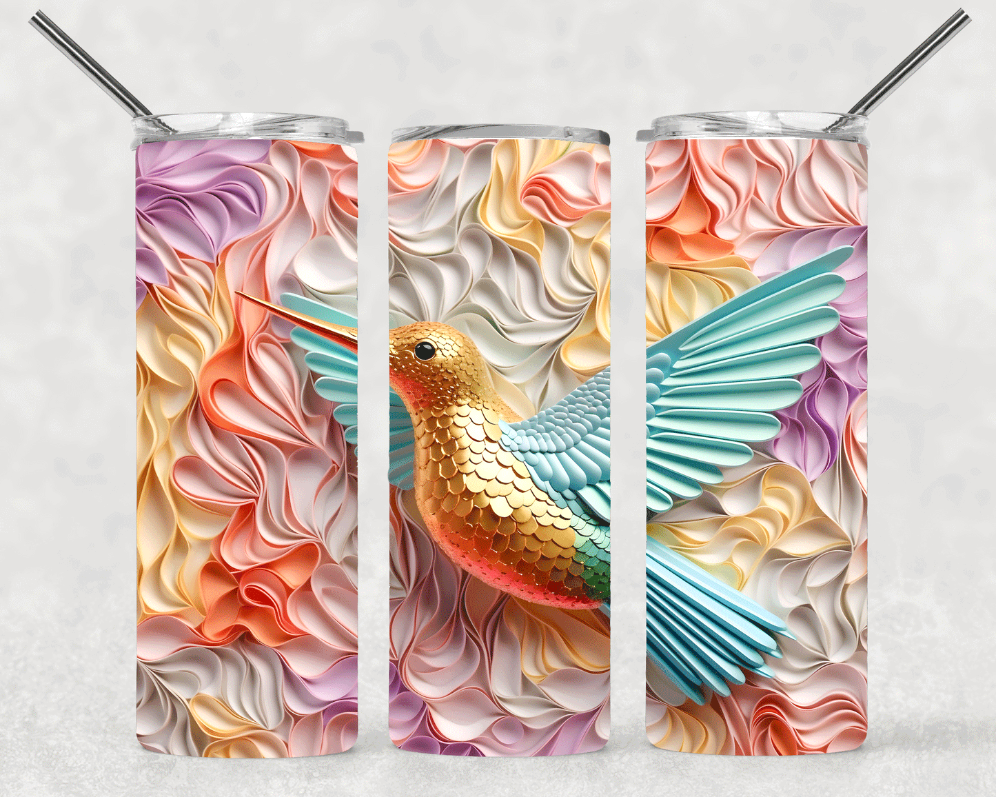 Hummingbird Wrap For Straight Tumbler-S314