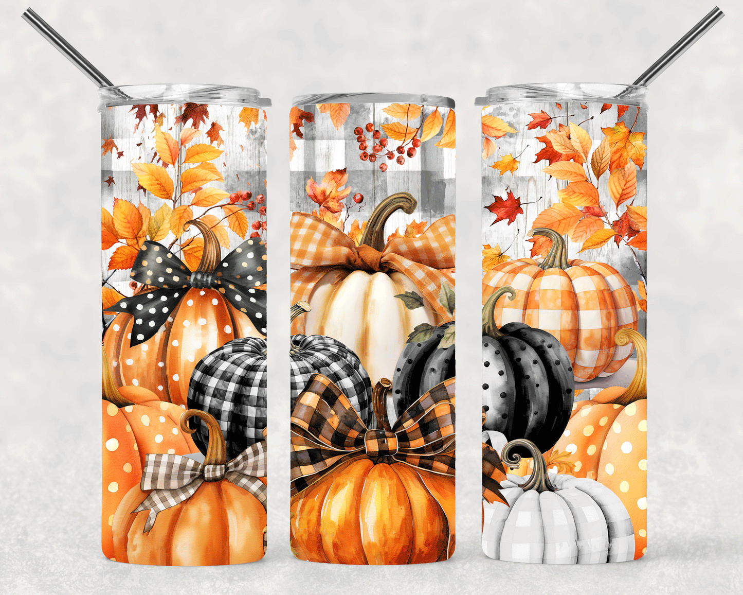 Fall Pumpkins Wrap For Straight Tumbler-S367