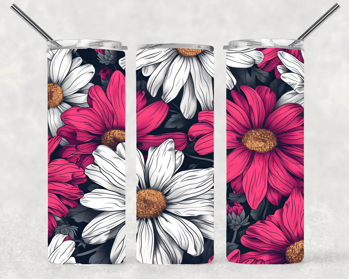 Big Floral Wrap For Straight Tumbler-S388