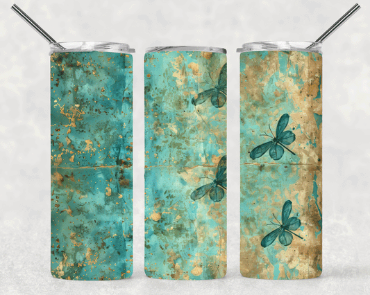 Rustic Dragonfly Wrap For Straight Tumbler-S393