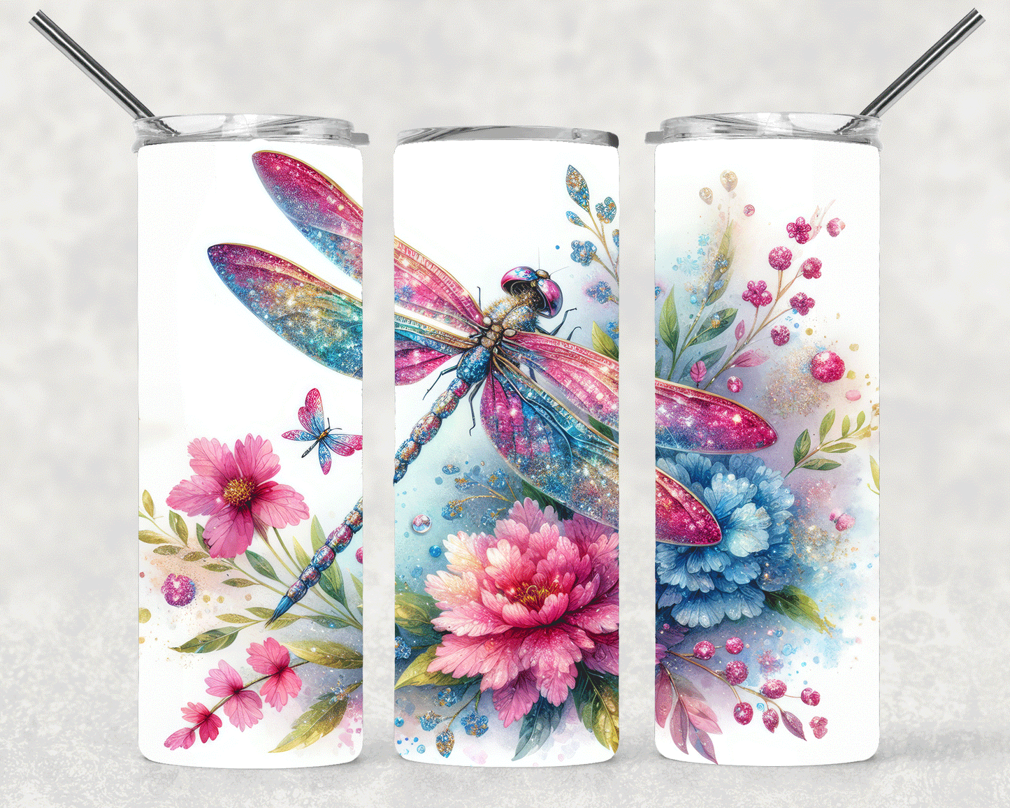 Colorful Dragonfly Wrap For Straight Tumbler-S395