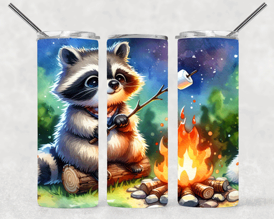 Racoon Bonfire Wrap For Straight Tumbler-S407