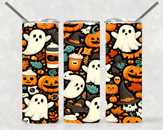 Coffee & Ghost Wrap For Straight Tumbler-S435