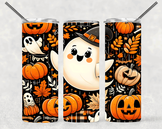 Ghost With Hat Wrap For Straight Tumbler-S436