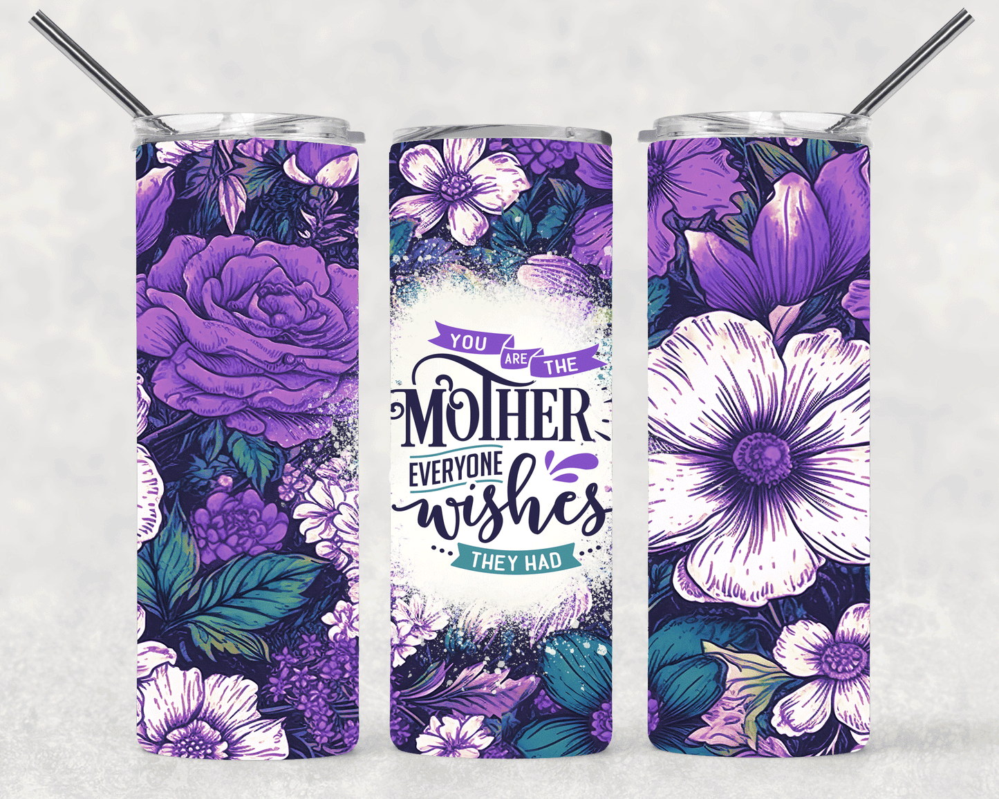 Purple Mother Wrap For Straight Tumbler-S454