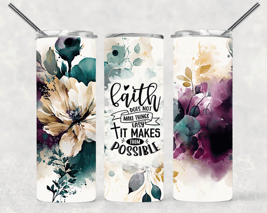 Watercolor Faith Wrap For Straight Tumbler-S457