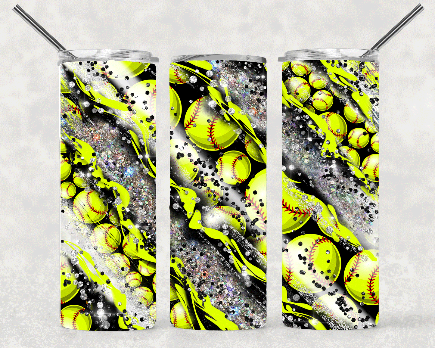 Softball Wrap For Straight Tumbler-S464