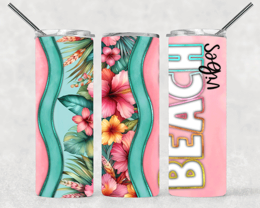 Beach Vibes Wrap For Straight Tumbler-S476