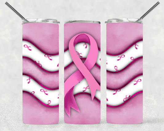 Pink Ribbon Wrap For Straight Tumbler-S477