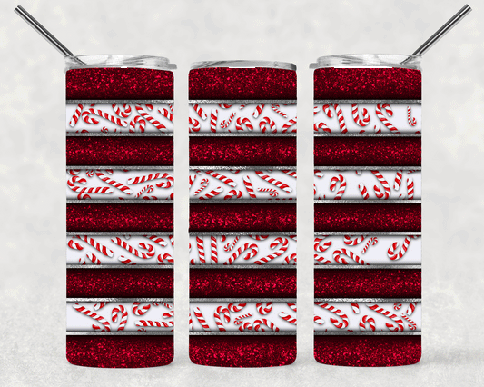 Candy Cane Wrap For Straight Tumbler-S478