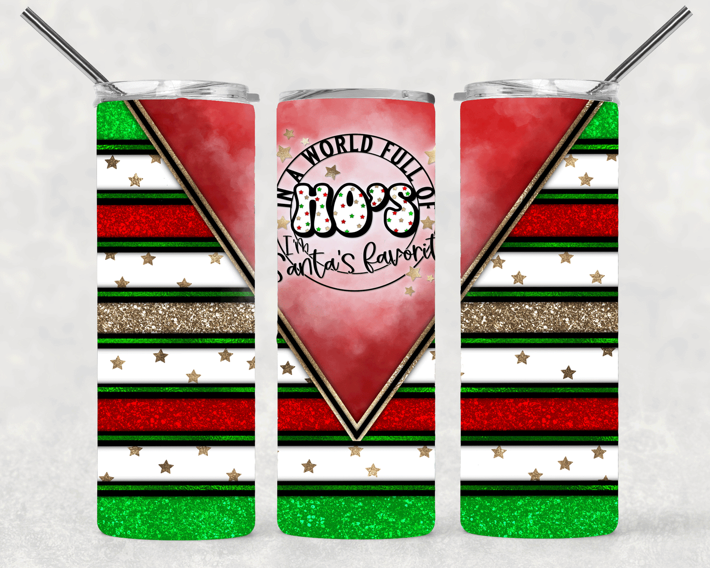 Santa's Favorite Wrap For Straight Tumbler-S495